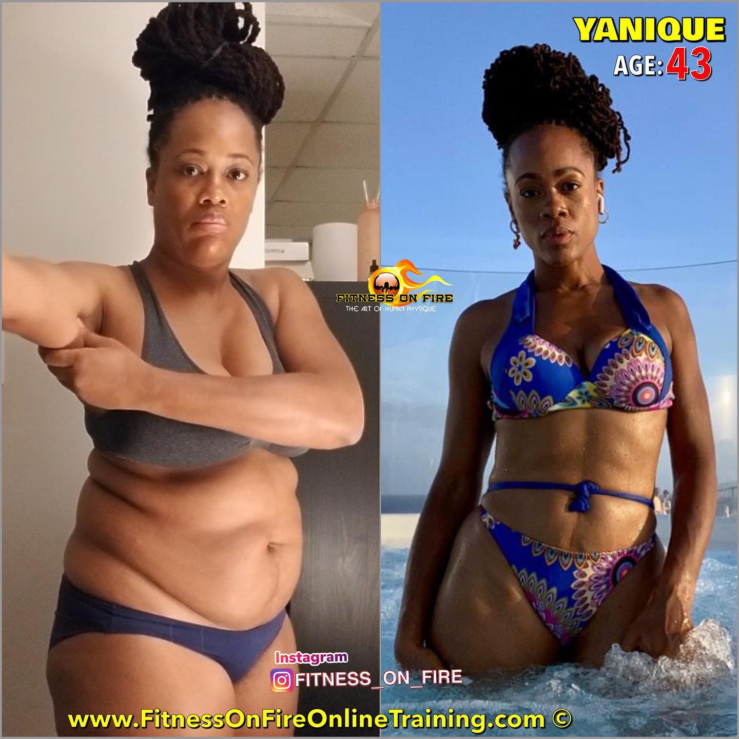 Moya, a 43-year-old woman, achieved an amazing body transformation using  the Fitness on Fire online training program. - Fitness On Fire Online  Training